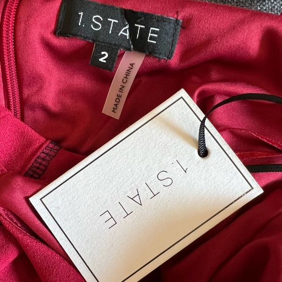 1.STATE Red Bodycon Midi Dress - Picture 12 of 14